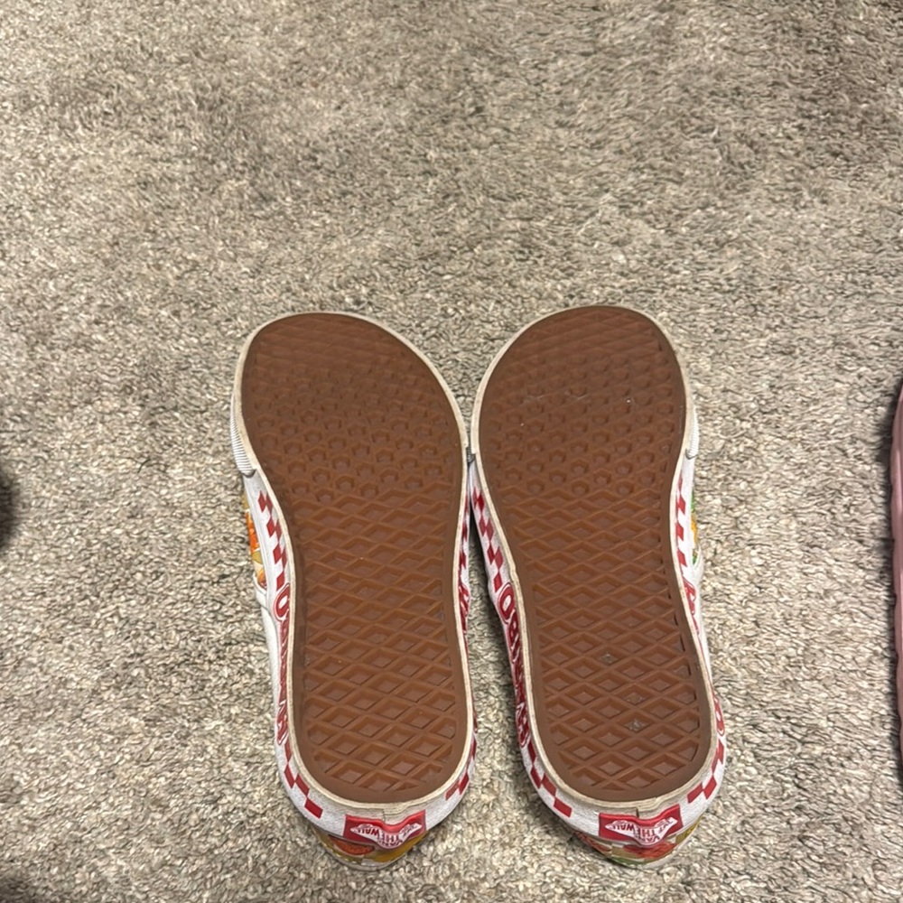 Vans Red and Orange Slip-On Sneakers Vibrant Floral - Picture 3 of 5